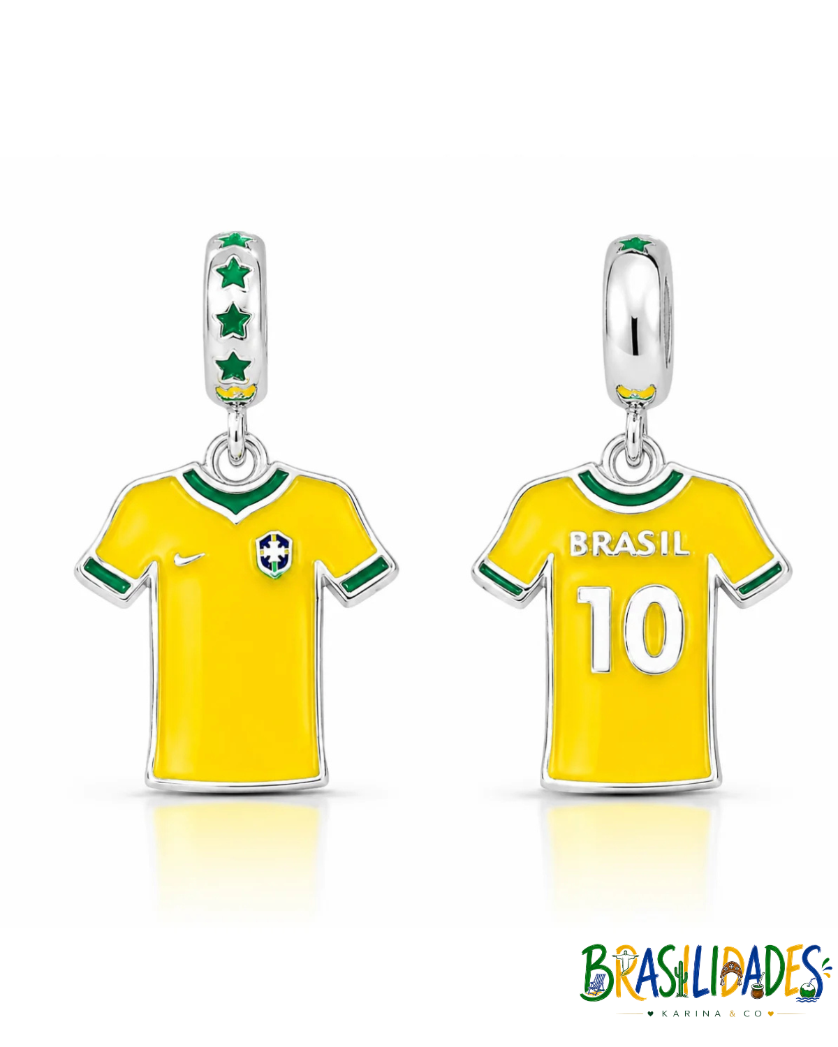 Berloque Camisa do Brasil em Prata 925
